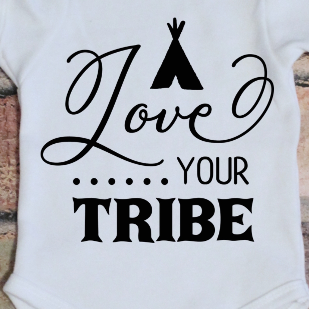 Love Your Tribe family TeePee baby white onesie - Picture 2 of 3